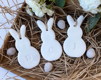 Easter Gift Decoration Personalised clay Rabbit Bunny Name Tag, Personalised Easter Decor Children’s Easter gift