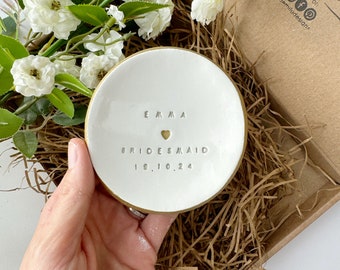 Bridesmaid Gift Ring Dish Personalised Trinket Dish Wedding Gift Bridal Party Gift