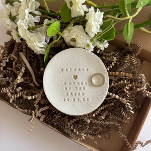 Personalised Mother of The Bride Gift, Jewellery Ring Holder Trinket Dish Keepsake, Wedding Present