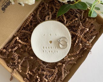 Personalised Wedding, Engagement, Anniversary Gift, Custom made Clay ring dish