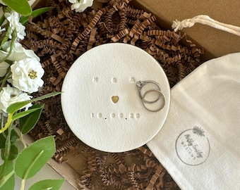 Personalized Clay Ring Dish, Anniversary Wedding Gift