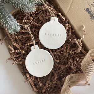 Personalised Christmas Decoration Bauble Clay– Custom Handmade Ornament, Holiday Tree Decoration, Festive Keepsake Gift