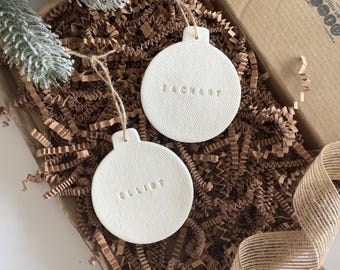 Personalised Christmas Decoration Bauble Clay– Custom Handmade Ornament, Holiday Tree Decoration, Festive Keepsake Gift