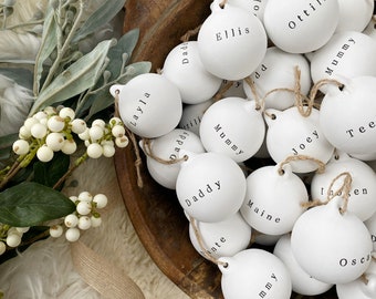 Personalised Christmas Decoration Ornament Ceramic Bauble Gift, Christmas Ornament, Christmas Tree Decoration, “Believe” Christmas Eve box