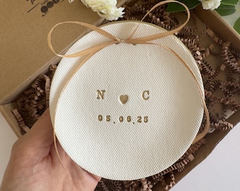 Personalized Clay Ring Dish, Wedding Engagement Anniversary Gift