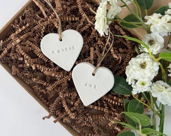 Personalized Christmas Decoration Clay Heart Ornament Handmade