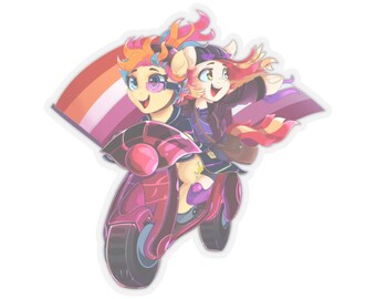 Golden Gates & Poniko Lesbian Pride Kiss-Cut Sticker