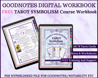 GOODNOTES Tarot Symbolism Worksheets Cheat Sheets, for beginner or advanced Tarot readers, printable, instant download ebook.