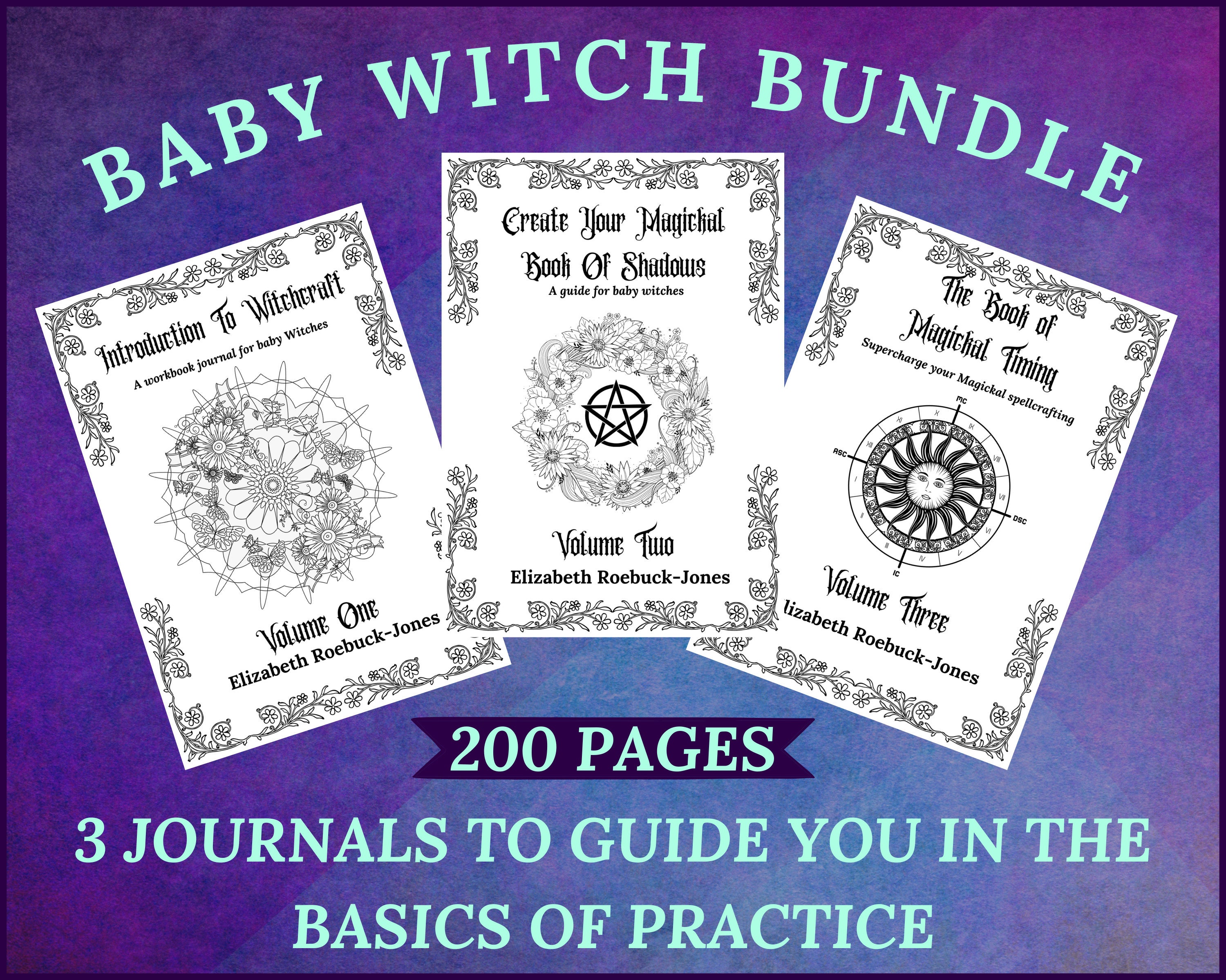Baby Witch Bundle, Printable Grimoire, For Beginning Witches PDF A4 US Letter Size Instant Download