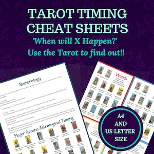 Tarot Timing Spickzettel, Tarot Astrologie, für Anfänger oder Fortgeschrittene, zum Ausdrucken, sofort Download ebook.