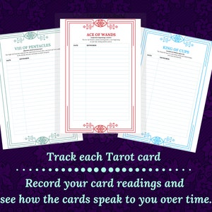 Tarot workbook calendar PLUS FREE daily challenge, for beginner or advanced Tarot readers, printable, instant download pdf ebook. image 6