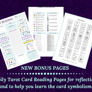 Tarot workbook calendar PLUS FREE daily challenge, for beginner or advanced Tarot readers, printable, instant download pdf ebook. image 4