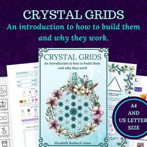 Crystal grids Journal, plus gem cheat sheet, sacred geometry, crystal energy for beginners, printable, instant download ebook.