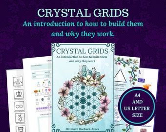 Crystal grids Journal, plus gem cheat sheet, sacred geometry, crystal energy for beginners, printable, instant download ebook.