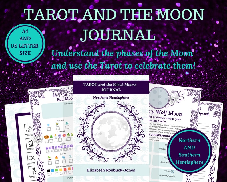 Tarot and the Moon journal PLUS the Esbats, for Baby Witches Instant Download PDF A4 and US Letter size. image 1