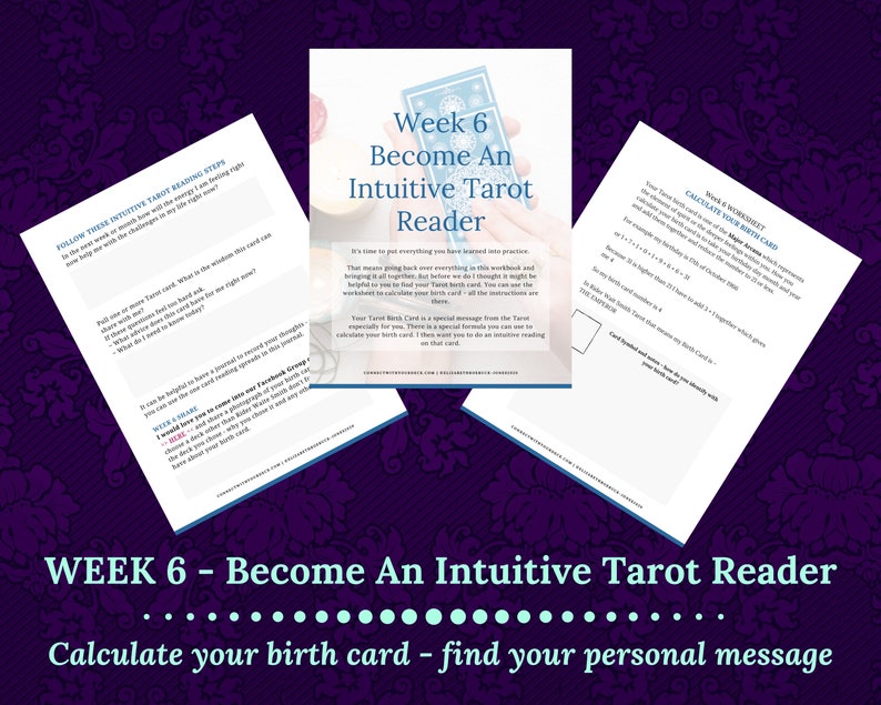 Tarot journal plus free course, learn the tarot for beginners, printable, instant download pdf ebook. image 8