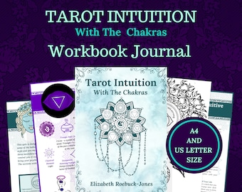 Tarot and Chakras. intuition cheat sheets for beginner or advanced Tarot readers, printable, instant download pdf ebook.