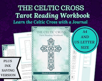 Celtic Cross Tarot journal, self care tarot reading, beginner or advanced Tarot readers, printable, instant download pdf ebook.