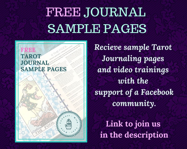 Tarot journal plus free course, learn the tarot for beginners, printable, instant download pdf ebook. image 9