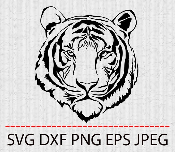 Download Svg Tiger Clipart Tattoo Vector Layered Cut File Silhouette Etsy