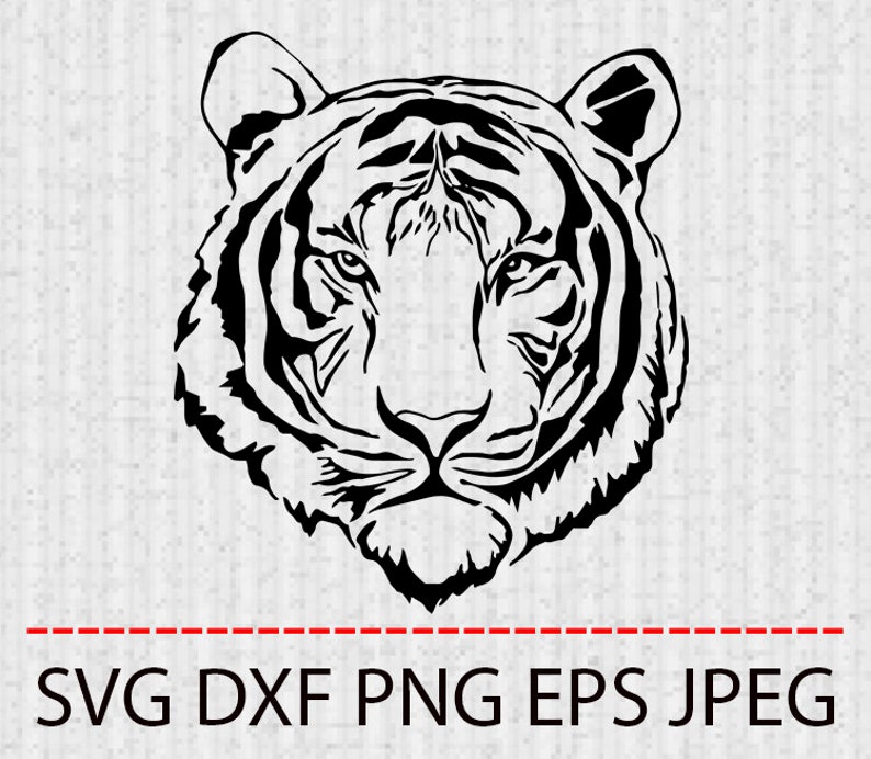 Download SVG TIGER clipart tattoo Vector Layered Cut File Silhouette | Etsy