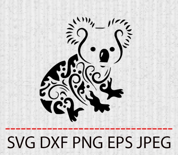 Svg Koala Clipart Tattoo Vector Layered Cut File Silhouette Etsy