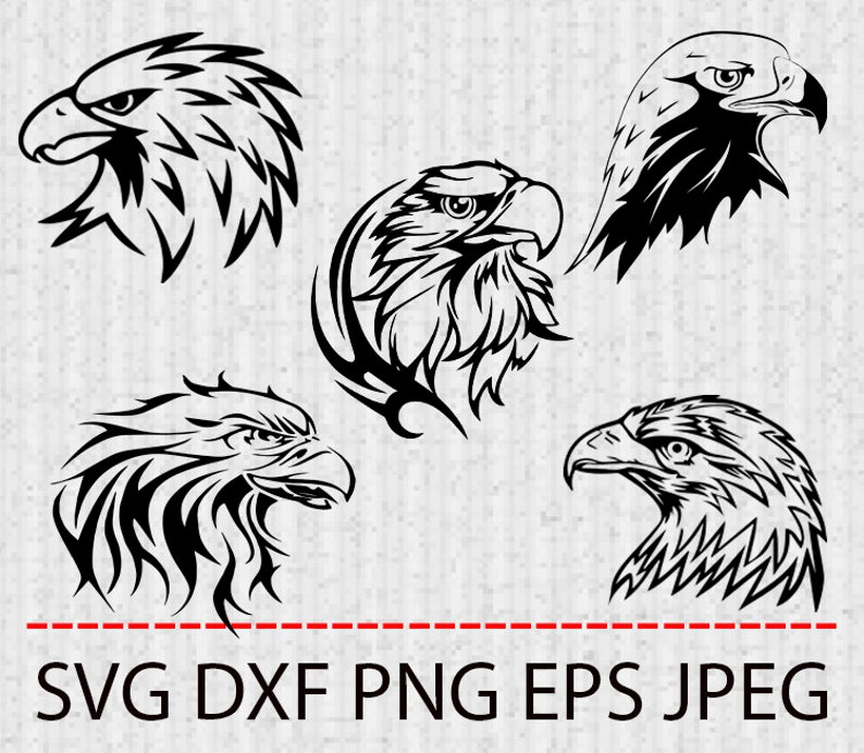 Download SVG Eagle head clipart tattoo Vector Layered Cut File | Etsy