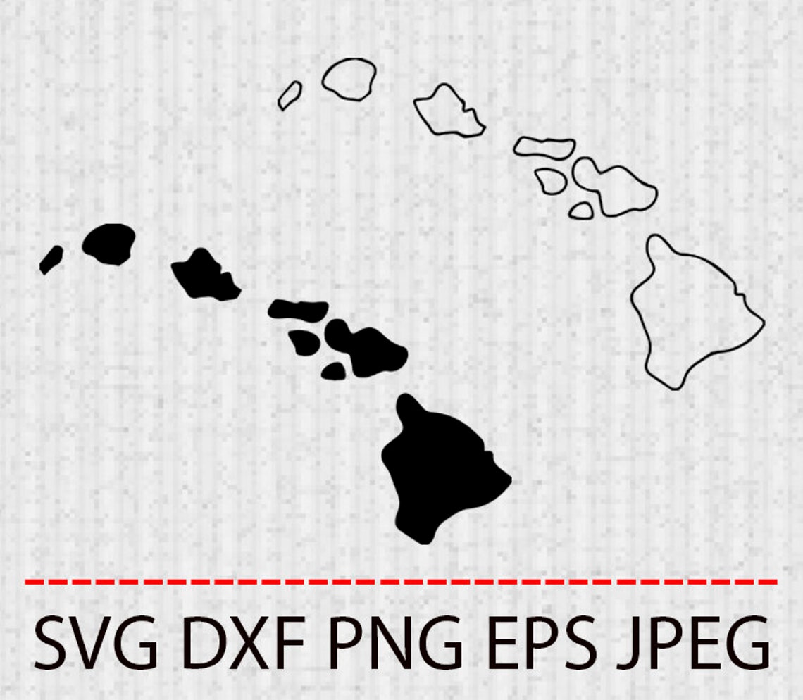 SVG Hawaii state outline MAP Vector Layered Cut File | Etsy