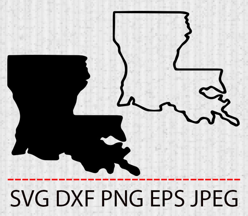 Download SVG Louisiana state outline MAP Vector Layered Cut File | Etsy