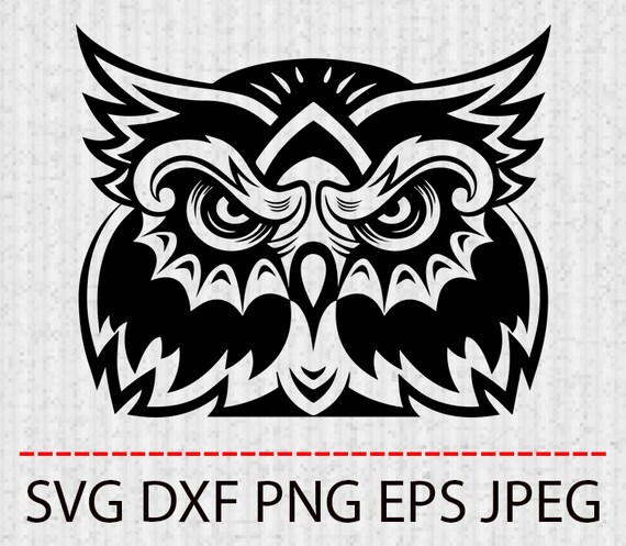 Svg Owl Head Clipart Tattoo Vector Layered Cut File Silhouette Etsy