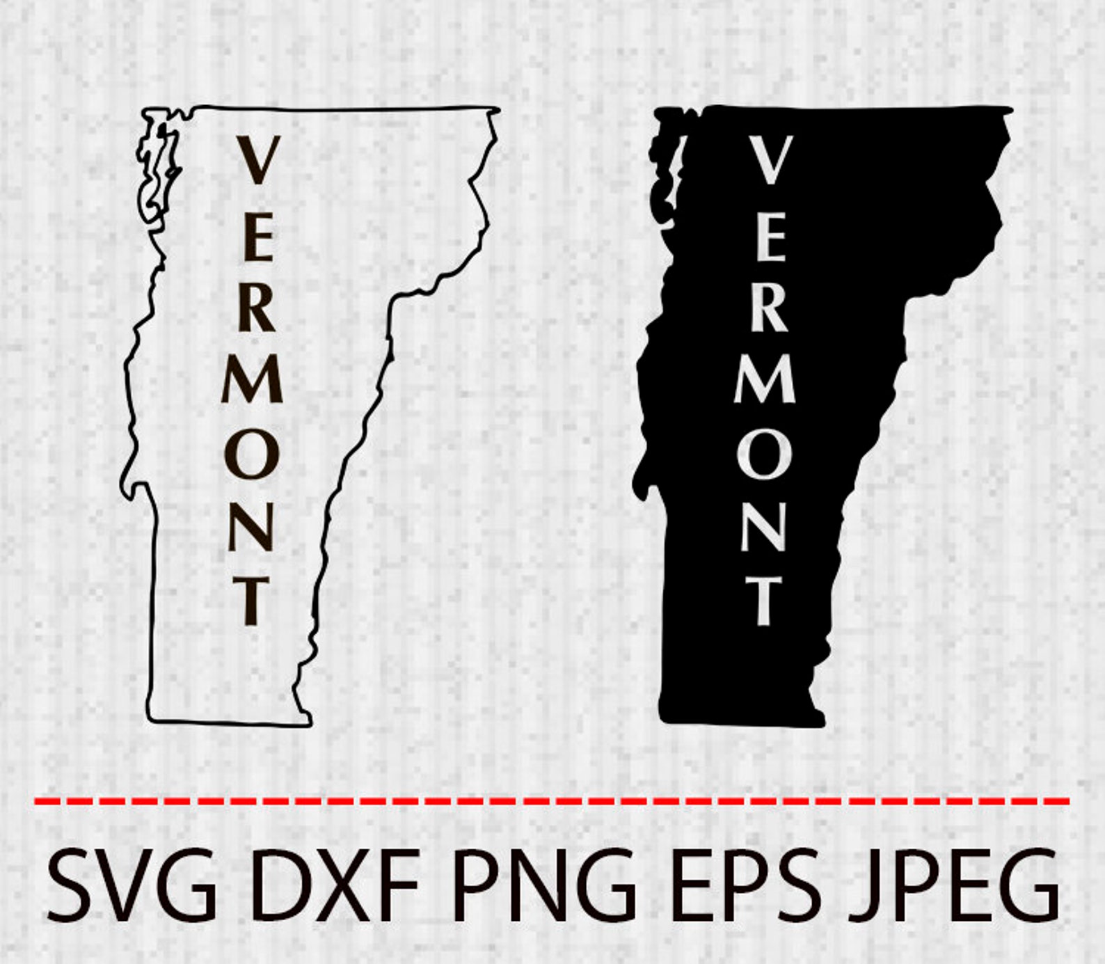 SVG Vermont state outline MAP Vector Layered Cut File | Etsy