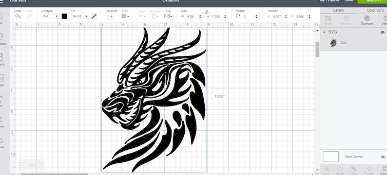 Download SVG Dragon clipart tattoo Vector Layered Cut File ...