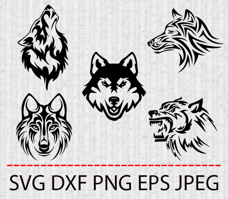 Download SVG WOLF head clipart tattoo Vector Layered CutFile ...