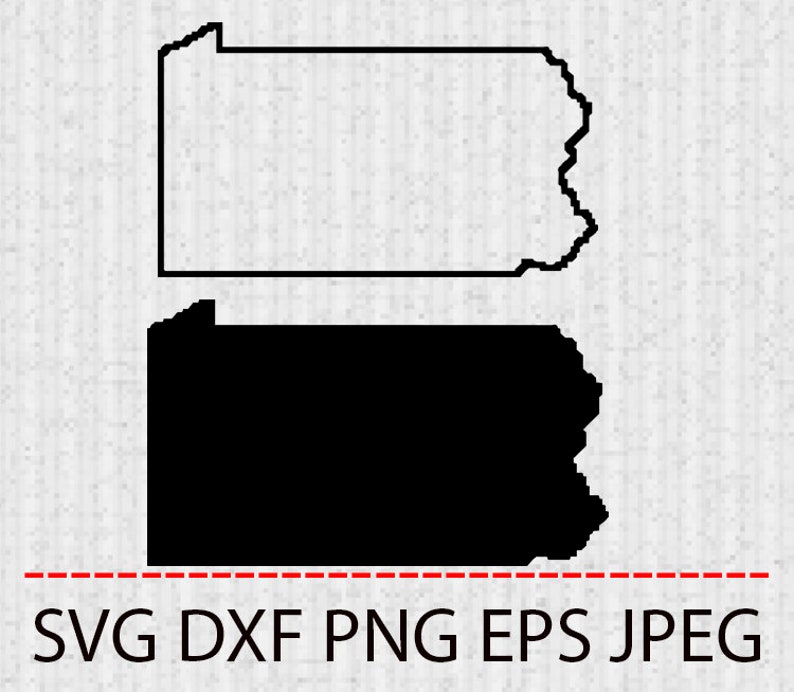 Download Art Collectibles Clip Art Svg Pennsylvania State Outline Map Vector Layered Cut File Silhouette Cameo Cricut Design Template Stencil Vinyl Decal Tshirt Heat Transfer