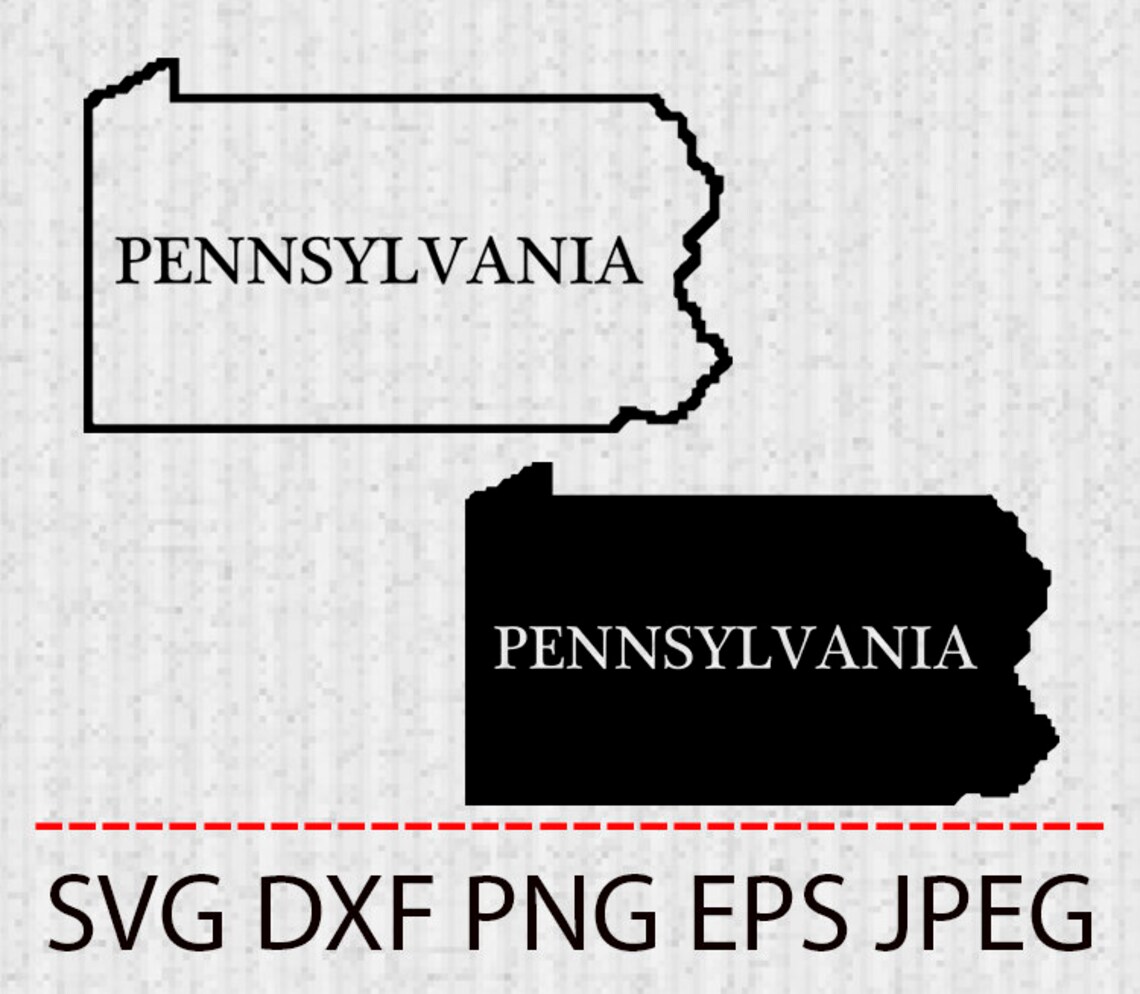 SVG Pennsylvania state outline MAP Vector Layered Cut File | Etsy
