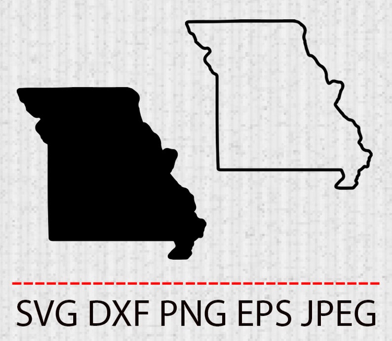 Download Clip Art Art Collectibles Svg Missouri State Outline Map Vector Layered Cut File Silhouette Cameo Cricut Design Template Stencil Vinyl Decal Tshirt Heat Transfer