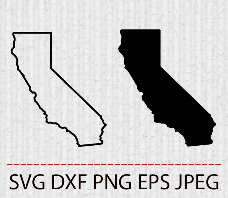 Download Clip Art Svg California State Outline Map Vector Layered Cut File Silhouette Cameo Cricut Design Template Stencil Vinyl Decal Tshirt Heat Transfer Art Collectibles