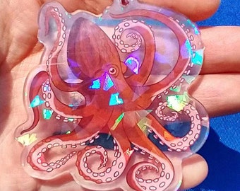 Octopus 2.5'' Holographic Keychain