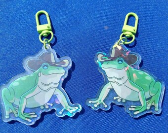 Cowboy Frog 2.5'' Holographic Keychain