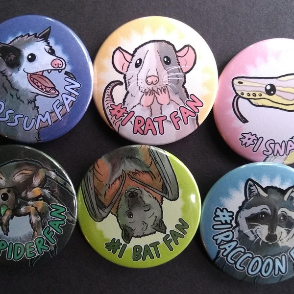 1.5'' Unpopular Animals Pin-Back Buttons