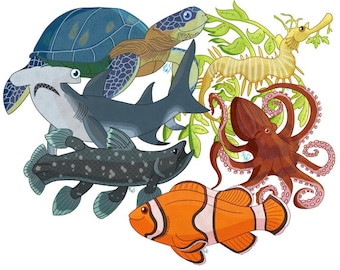Ocean Friends 3'' Holographic Stickers