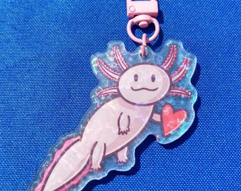 Axolotl Love 2.5'' Holographic Keychain