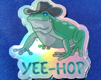 Yee-Hop Cowboy Frog 3.5'' Holographic Sticker