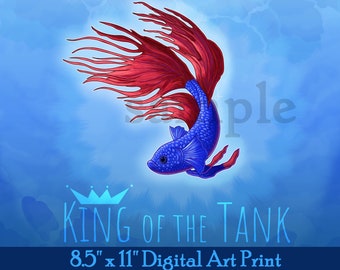 8.5'' x 11'' King of the Tank Digital Art Print