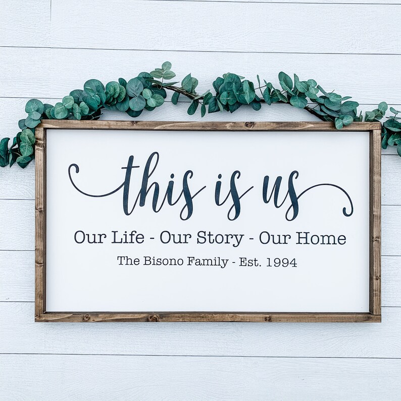 This is us family name sign established sign wedding gift Etsy