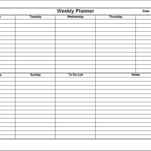 Weekly Planner Template - Editable and Printable Template (microsoft ...