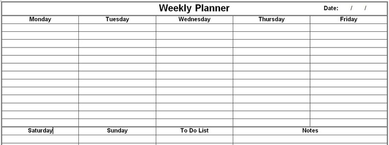 Weekly Planner Template - Editable and Printable Template (microsoft ...