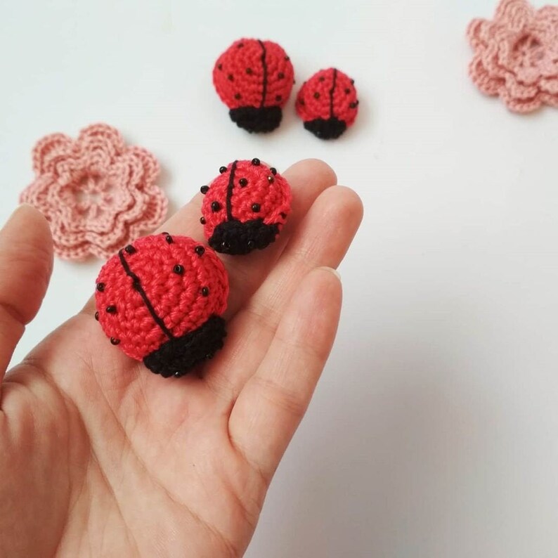 Keychain ladybug crochet beetle Etsy