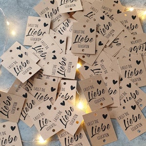Hochzeitsdeko Anhänger Hangtags Etiketten Kraftpapier Vintage für Knicklichter Hochzeit 50 Stück