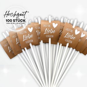 Hochzeitsdeko Knicklichter weiß Leuchtstäbe Glow-Sticks Hochzeit - 100er Pack
